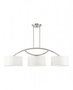 Линейная люстра Meridian с тремя плафонами Livex, цвет silver-tone