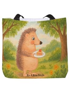 Mr. & Mrs. Panda Сумка с изображением кусочка торта в виде ежика, без слогана, белого цвета