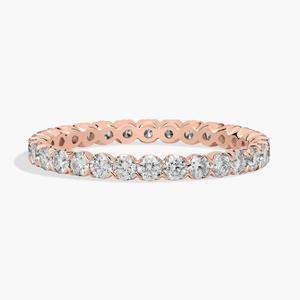 Кольцо-вечность с выращенными в лаборатории бриллиантами «рыбий хвост» из розового золота 14 карат (1 карат, двойной - FG / VS2-SI1) Blue Nile