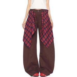 Повседневные брюки Unisex Moderate Wide Leg NEVER RULE, коричневый[free valance]