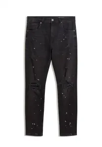 Рваные джинсы узкого кроя Bershka, Black