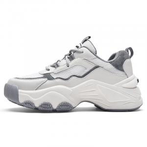 Женские кроссовки с низким верхом и массивной подошвой, устойчивые к скольжению Guci Tianlun, White Gray