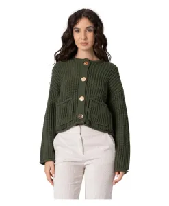 Короткий кардиган крупной вязки Kocca, зеленый