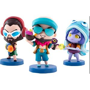 Миниатюрные фигурки chibi League of Legends персонажей в костюмах для Pool Party LOL
