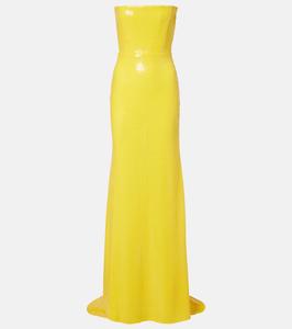 Корсетное платье с пайетками Alex Perry, желтый