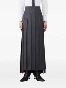 Плиссированная юбка макси THOM BROWNE, серый