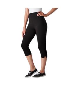 Леггинсы-капри из эластичного хлопкового трикотажа больших размеров Woman Within, Black