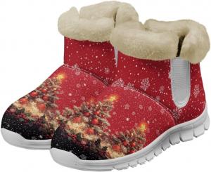 Psesaysky Женские зимние ботинки с белой подошвой, короткие ботильоны, ботинки до середины голенища, зимние ботинки, широкая полнота, без шнурков, теплые обувь