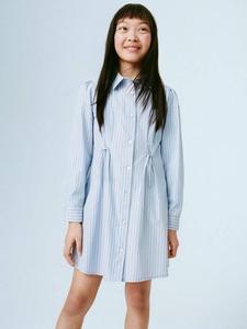Детское платье-рубашка Serena Stripe из хлопка Mango, Blue