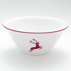 Салатница «Бордоский олень» d: 33 см / высота: 14 см / 4,5 л Gmundner Keramik, бело-красный