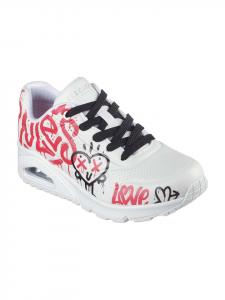 Низкие кроссовки Skechers Low Uno Graffiti LOVE, белый