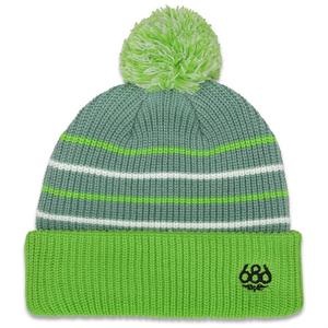 Шапочка-Бини с помпоном - детская 686, Lime Colorblock