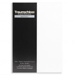 Простыня Traumschloss Exclusive из благородного трикотажа 180-200 х 200 см белая 150 г/м², 100 % чесаный хлопок Mako