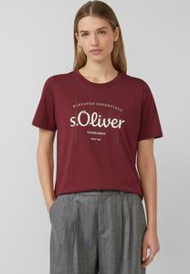 Футболка s.Oliver MIT LOGO UND SCHMUCKSTEINEN, Bordeaux