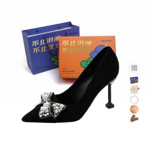 Подарочный набор Женские Туфли Лодочки на Тонком Каблуке WOXXXN, Черный 5 см [Подарочный набор] + Подарок