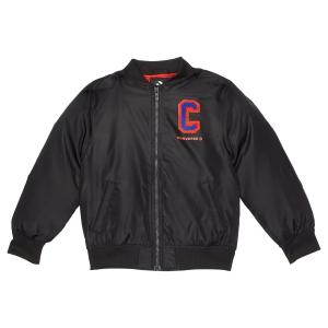 Детская куртка-бомбер Converse, черная, из синели, с длинными рукавами и полной застежкой-молнией, RED625