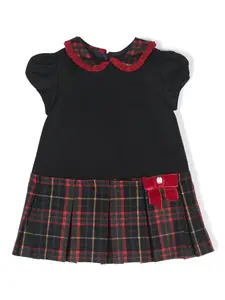 Платье со складками и вставкой в клетку тартан Patachou, синий