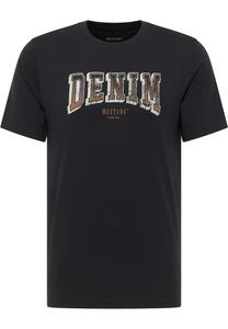 MUSTANG Футболка 'Austin' в черном цвете