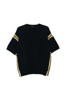 Топ в полоску с короткими рукавами Prada, синий