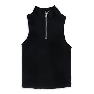 ЧЕРНЫЙ ВЯЗАНЫЙ СВИТЕР С ВОРОТНИКОМ В РЕБРИСТУЮ ТКАНЬ Rhude, черный