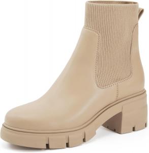 Женские эластичные ботинки Chelsea REDTOP с массивным каблуком, платформой и подошвой с протектором