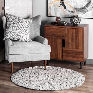 Ковер nuLOOM, 183 x 183 см, Natosha для дома и улицы, шеврон в полоску, круглый, Silver