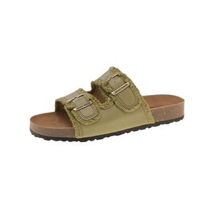 Puppytown Скользостойкие износостойкие шлепанцы женские зелёные, цвет Green