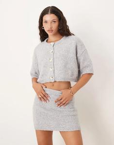 Мягкая трикотажная мини-юбка SNDYS светло-серого цвета