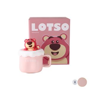 Чашка керамическая с крышкой милый мультяшный дизайн лотсо высококачественная кружка для воды кружка для молока и кофе 400ml Disney, Strawberry Bear + Coaster