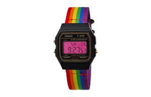 CASIO Мужские часы Retrofit Series с кварцевым механизмом и нейлоновым ремешком, черный циферблат