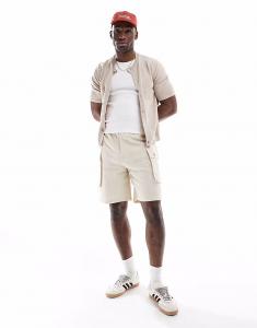 Льняные шорты свободного кроя Native Youth кремового цвета