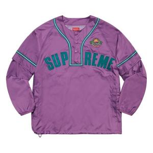 Топ Supreme Snap-Off Long-Sleeve Baseball Top Purple, фиолетовый