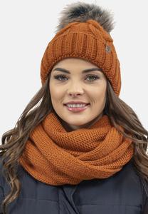 Утеплитель для шеи 7014 Комплект Шапка И Шарф-Шарф Vivisence, цвет orange