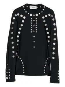 Футболка с длинными рукавами и металлическим декором COPERNI, черный