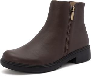 Женские ботинки ABEO Compass Zip с защищенным подъемом и щиколоткой | Осенние женские ботинки | Ботинки при метатарзалгии | Метатарзальные ботинки, Dark Brown