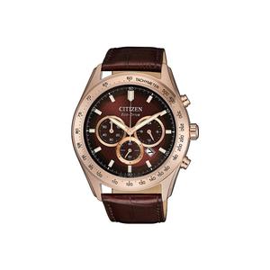 CITIZEN Часы Solar Quartz Movement Cow Leather Strap Watch Men's Watch Red Watch Dial, Brown