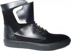 Мужские черные ботинки Giovanni Conti 3594-01 из нубука на молнии/шнурках, черный