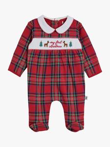 Детский хлопковый комбинезон с ножками "Моя первая Рождество" JoJo Maman Bébé, Red