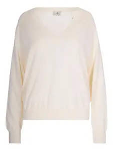 Джемпер с V-образным вырезом Elisabetta Franchi, белый