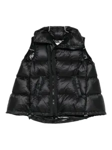 Дутый жилет с высоким воротником SACAI, черный