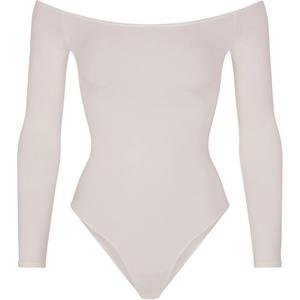 Основной боди-комбинезон с открытыми плечами для женщин цвет STONE/каменный Skims, серо-бежевый/серо-бежевый
