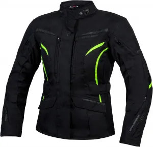 Женская мотоциклетная куртка REBELHORN Hiker III Lady: прочные материалы, защита локтей и плеч из мембраны Reissa, вентиляционные карманы, светоотражающие элементы, Black / fluo yellow