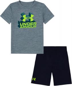 Under Armour майка с короткими рукавами и шорты для мальчиков, легкие и дышащие, Harbor Blue/Navy