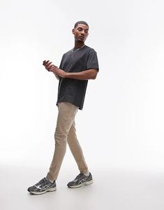 Узкие брюки чинос в камне Topman