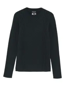 Свитер с узором «елочка» GIORGIO ARMANI, зеленый