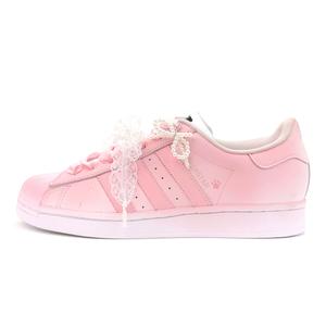 Adidas Originals Низкие износостойкие кроссовки для скейтбординга SUPERSTAR Pink Heartbeat, унисекс, розовые, белые