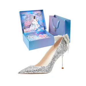 Wuguniang Женские туфли на высоком каблуке Starlight Silver
