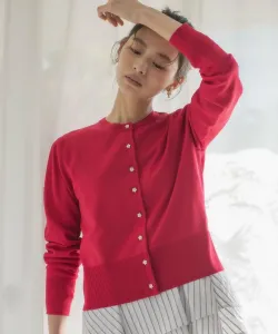 Вязаный кардиган с цветочным рисунком и металлическим блеском Suite L, цвет Cherry [014]