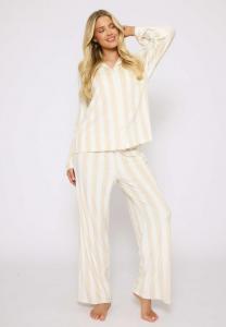 Пижамный комплект Loungeable STRIPED TRADITIONAL LONG SLEEVE SET, Taupe