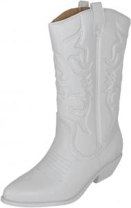 Женские ботильоны SODA с круглым носком, искусственной замшей, с западным стилем и каблуком-стеком, Solid White